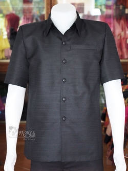 เสื้อผ้าไหมญี่ปุ่น สีดำ ไซส์ XL