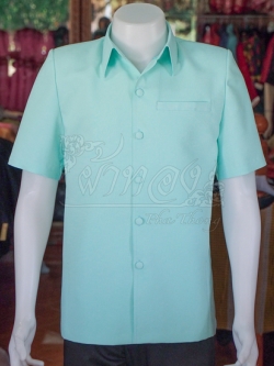 เสื้อผ้าฝ้ายผสม สีเขียวมิ้น ไซส์ XL