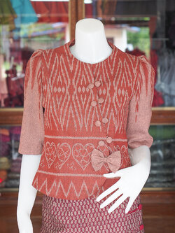 เสื้อผ้าฝ้ายย้อมคราม สีกะปิ ไซส์ L