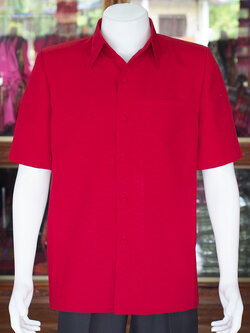 เสื้อผ้าฝ้ายผสม สีแดง ไซส์ L