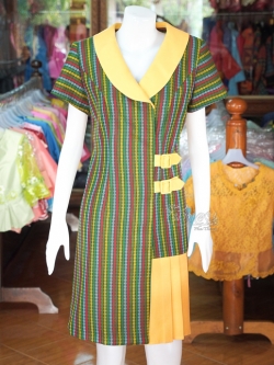 เดรสผ้าฝ้ายลายมุกสายรุ้ง ไซส์ S