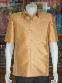 เสื้อสูทไหมมุก สีทอง ไซส์ XL