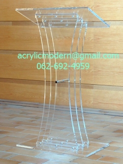 โพเดียมอครีลิค แบบถอดประกอบทรงโค้ง