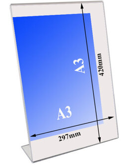 ป้ายสอดกระดาษ ขนาด A3 แนวตั้ง แบบเอียง