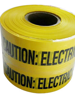 เทปฝังใต้ดิน สีเหลือง "CAUTION ELECTRIC LINE BURIED BELOW " กว้าง 15 ซม.(6นิ้ว) ยาว 305 เมตร