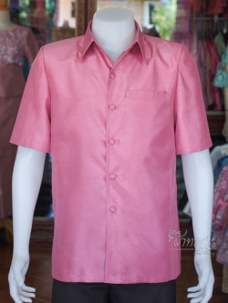 เสื้อผ้าไหมแพรทอง สีชมพู ไซส์ M