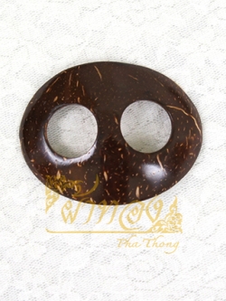 หัวเข็มขัด กะลามะพร้าว รูปวงรี