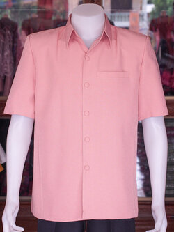 เสื้อผ้าฝ้ายผสม สีชมพูกะปิ ไซส์ XL