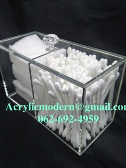 กล่องอะคริลิคใส่สำลีและไม้ปั่นหู