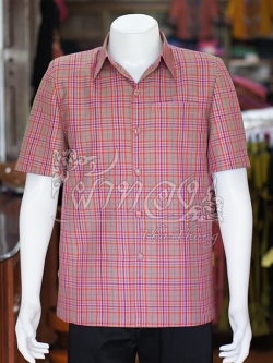 เสื้อผ้าฝ้ายทอลายสก็อต ไซส์ XL