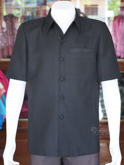 เสื้อผ้าฝ้ายทอลายลูกแก้ว สีดำ ไซส์ M