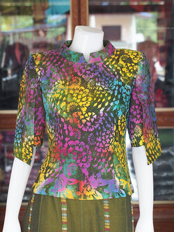 เสื้อผ้าบาติก แขนสามส่วน ไซส์ L