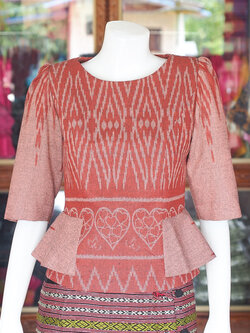 เสื้อผ้าฝ้ายย้อมคราม สีกะปิ ไซส์ L