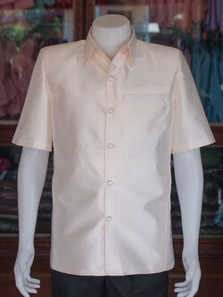 เสื้อสูทไหมมุก สีครีม ไซส์ XL