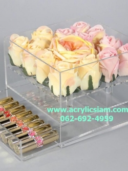 กล่องใส่กุหลาบ 16 ดอกแบบมีลิ้นชัก