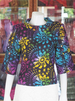 เสื้อผ้าบาติก แขนสามส่วน ไซส์ S