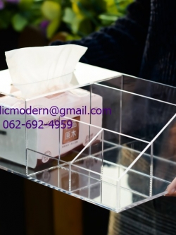 กล่องทิชชูใสและที่วางรีโมท สำหรับโรงแรมหรือรีสอร์ท