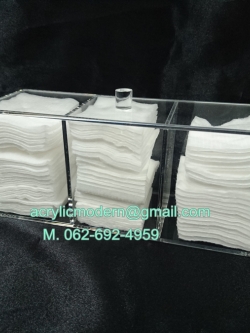 กล่องใส่สำลีและคอตตอนบัดแบบ 3 ช่อง