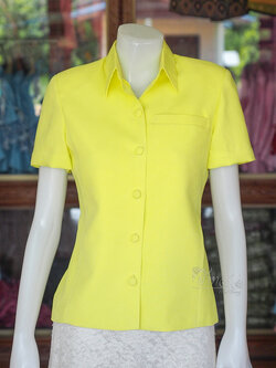 เสื้อผ้าฝ้ายผสม สีเหลือง ไซส์ 5XL