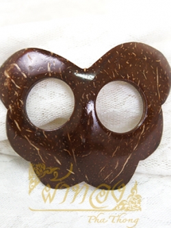 หัวเข็มขัด กะลามะพร้าว รูปผีเสื้อ