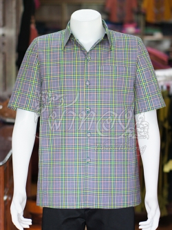 เสื้อผ้าฝ้ายทอลายสก็อต ไซส์ XL