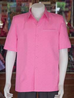 เสื้อผ้าฝ้ายผสม สีชมพูกลีบบัว ไซส์ XL