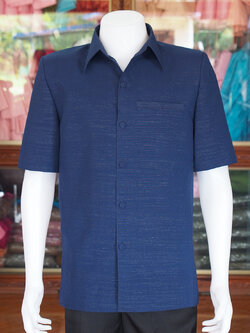 เสื้อผ้าฝ้ายแพรเงิน สีกรมท่า ไซส์ M