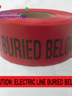 เทปฝังใต้ดิน สีแดง ตัวอักษรสีดำ CAUTION ELECTRIC LINE BURIED BELOW กว้าง 75 mm. (3 in.) x ยาว 305 เมตร