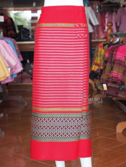 ผ้าถุงป้าย ผ้าทอลายชวนชม เอว 36 นิ้ว