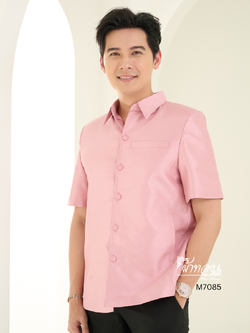 เสื้อผ้าไหมแพรทอง สีชมพูกะปิ ไซส์ XL