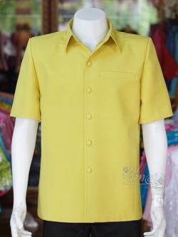 เสื้อผ้าฝ้ายแพรเงิน สีเหลืองมะนาว ไซส์ XL