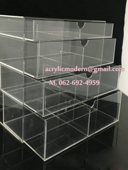 ชั้นวางเครื่องสำอาง อครีลิคใส แบบ 4 ชั้น