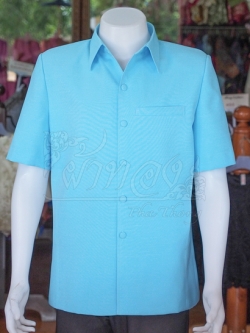 เสื้อผ้าฝ้ายแพรเงิน สีฟ้า ไซส์ XL