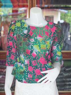 เสื้อผ้าบาติก แขนสามส่วน ไซส์ L