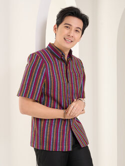 เสื้อผ้าฝ้ายทอลายลูกแก้ว ไซส์ XL