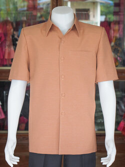 เสื้อผ้าฝ้ายแพรเงิน สีน้ำตาล ไซส์ XL