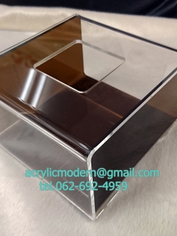 กล่องทิชชูป๊อบอัพ สีชา(น้ำตาล)