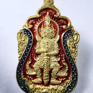 หลวงพ่อสุชาติ วัดศิลาดอกไม้ ท้าวเวสสุวรรณเทพประทานพร ลงยา (KA952)