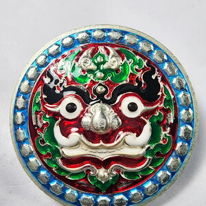 หลวงพ่อรักษ์ อนาลโย ท้าวเวสสุวรรณ มหาเตโช เศรษฐีเงินล้าน เนื้อเงินลงยา (KA260)