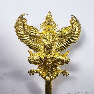 พญาสุบรรณสุภฤทธิ์ หลวงพ่อหวั่น วัดคลองคูณ เนื้อทองประกาย ยอดธง (KA69)