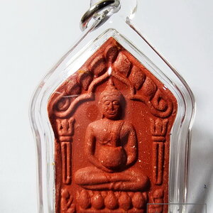 หลวงพ่อเที่ยง วัดพระพุทธบาทเขากระโดง พระขุนแผนผงพรายกุมาร(กรรมการ) รุ่นแรก เนื้อก้นครก ปี2558 ตะกรุดเงิน (AB6281)