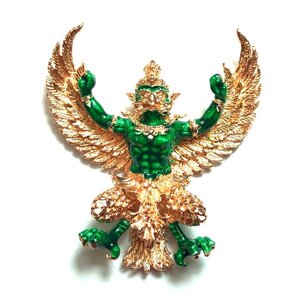 หลวงพ่อยอด วัดตะคร้อ มหาพญาครุฑ รุ่นยอดอริยทรัพย์ เนื้อชุบพิงค์โกลลงยา KM874