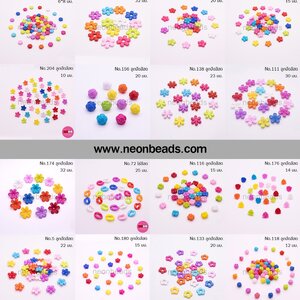 6.ลูกปัดอะคริลิกสีขุ่นสดคละสี