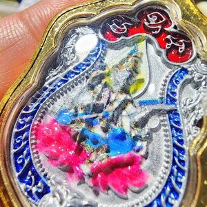 หลวงปู่อิ่ม วัดทุ่งนาใหม่ เหรียญหล่อสองหน้า พรหม ราหู พร้อมเลี่ยม (AB5325)