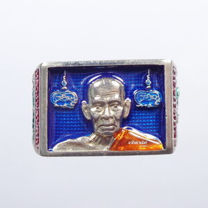 แหวน 100 ปี สิงห์พันล้าน หลวงพ่อพัฒน์ วัดห้วยด้วน เนื้อเงิน ลงยา (AB624)