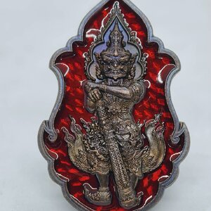 หลวงพ่อพัฒน์ วัดห้วยด้วน ท้าวเวสสุวรรณ รวยบันดาลทรัพย์ ลงยา 2 หน้า AC1876