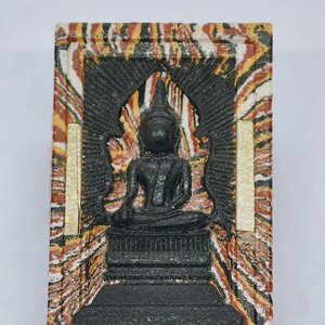 หลวงปู่จื่อ วัดเขาตาเงาะอุดมพร พระสมเด็จ แหวกม่านมหาโชค สายรุ้งองค์ดำ ตะกรุดเงิน 2 ดอก KA2626