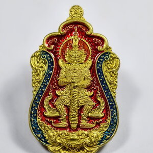 หลวงพ่อสุชาติ วัดศิลาดอกไม้ ท้าวเวสสุวรรณเทพประทานพร ลงยา (KA997)