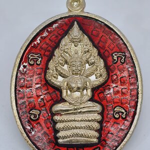 หลวงพ่อสิน วัดละหารใหญ่ เหรียญปรก ร่มพระวิปัสสี ปี 61 ลงยาแดง KA2727