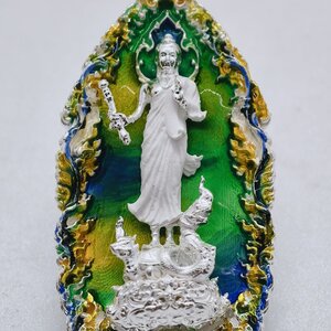 พระอาจารย์วราห์ ปุญญวโร วัดโพธิ์ทอง เหรียญหล่อ พุทธศิลป์ ท้าวมหาพรหมชินนะปัญจะระ รวยเหนือดวง (KA2312)